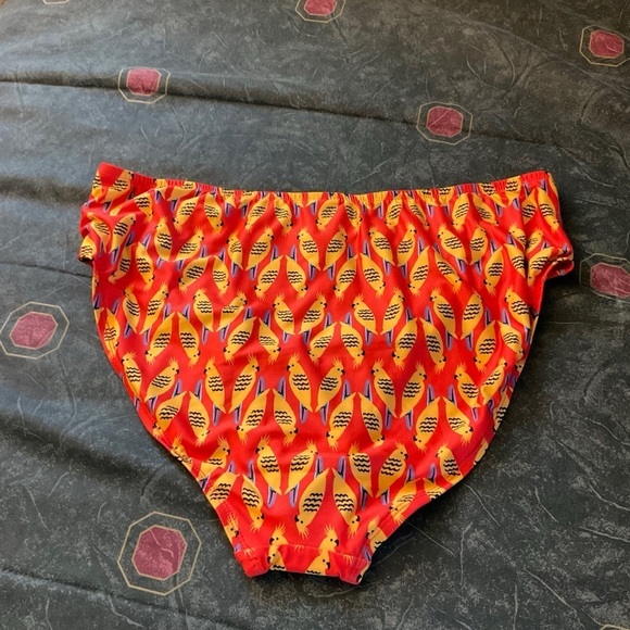 NEW ModCloth The Franky High-Waisted Bikini Bottom Orange Birds Plus 1X NWOT - Picture 4 of 6